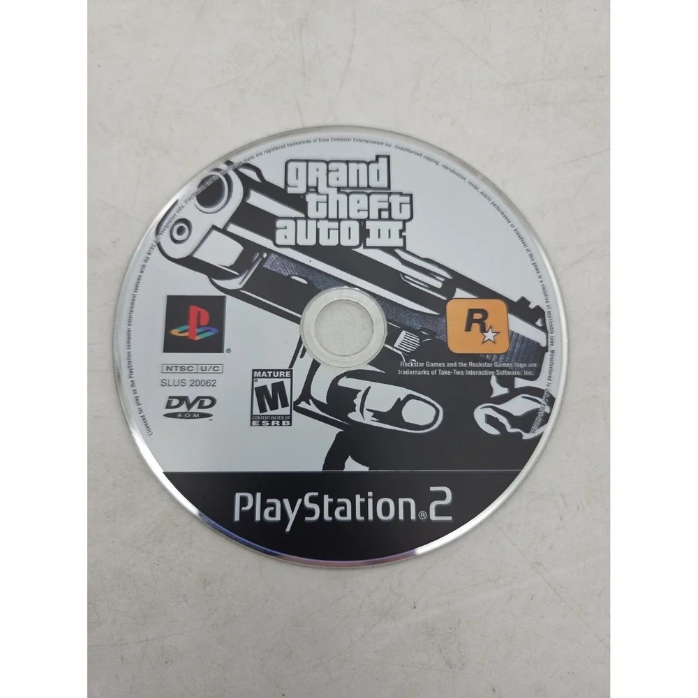Grand Theft Auto III GTA 3 (PS2, 2003) Disc Only Black Label Tested!